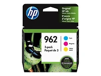 HP 962 3-pack Cyan/Magenta/Yellow Original Ink Cartridges (3YP00AN), 3YP00AN#140 HP 962