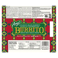 E-AMYS ORGANIC BN & CHEESE BURRITO, E-AMYS ORGANIC BN & CHEESE BURRITO