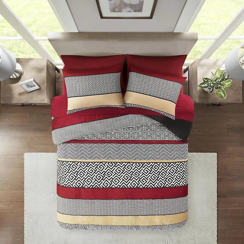 Mainstays Greek Key 7pc Bed in a Bag Set