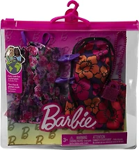 Barbie Clothes, Floral-Themed Fashion and Accessory 2-Pack for Barbie Dolls