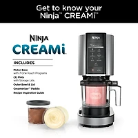 Ninja CREAMi, NC301C, Ice Cream, Gelato, Milkshake, Sorbet, Smoothie Bowl, and Lite Ice Cream Maker, 7 One-Touch Programs, 800W, Silver, Ice cream, 16 oz