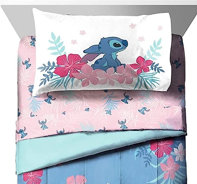 Ensemble de Draps pour Lit 1 Place Lilo & Stitch