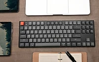 Keychron K1 V2 Wireless Low Profile Mechanical Keyboard - Black - White LED - Aluminum Frame - Gateron Blue - TKL Layout - Windows Mac OS Android (K1-L2)