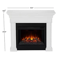 Emerson Grand Electric Fireplace in Rustic White