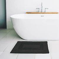 Tapis de Bain Mainstays Racetrack 100% Coton Noir Bath Rug, 17" x 24" Tapis de bain antidéparant