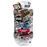 Tech Deck - Mini-planche à roulettes 96 mm - Coffret de 4 - Flip