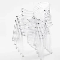 Heavenly Collections Modern Acrylic Dining Armchair, Set of 2, Clear, Ghost Style