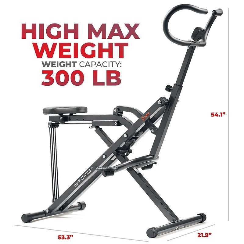 Sunny Health & Fitness Row-N-Ride® Plus Assisted Squat Machine - NO. 077PLUS
