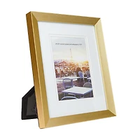 Hometrends Knurl 5x7in Brushed Brass Photo Frame, Decorative Tabletop and Wall Picture Frame, 5x7 in