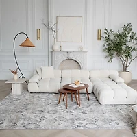 Tapis d'interieur Rug Branch Atlas Fractal, beige gris, moderne - Salon, chambre, salle a manger et cuisine