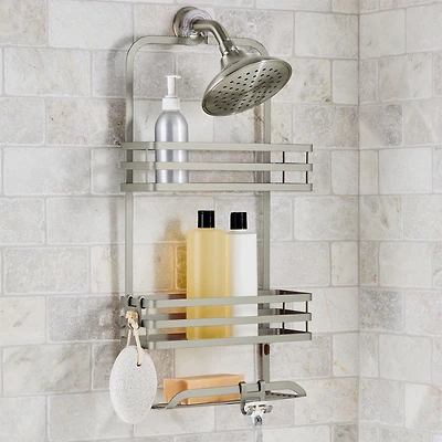 Better Homes & Gardens Satin Nickel or Matte Black over the Shower Caddy, Steel