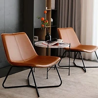 Chaise d'appoint Heavenly Collection, chaise en PU, chaise en PU avec cadre en métal noir, chaise longue, chaise longue en PU, chaise de salon, chaise de salle à manger, chaise de studio, chaise de re