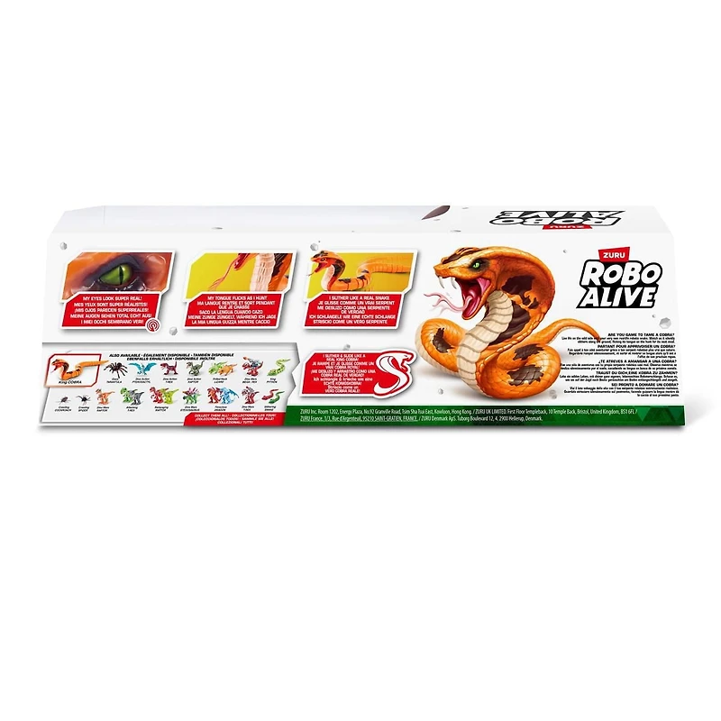 Robo Alive King Cobra by ZURU, Battery-Powered Robotic Moving Snake Toy, Realistic Snake Features, Ages 3+