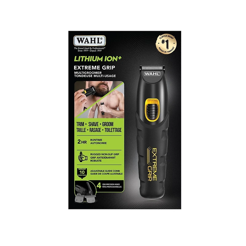 Wahl Tondeuse Multigroomer Extreme Grip avec pile lithium-ion - Modèle 3115 Tondeuse tout-en-un