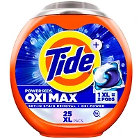 Tide Oxi Max Power PODS Laundry Detergent Pods, 25 Count, Stain Remover Plus Oxi Power, TIDE TD PWR PDS OXMX 25CT