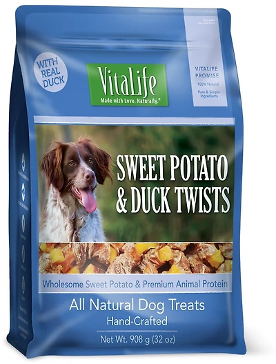 VitaLife Sweet Potato & Duck Twists All Natural Dog Treats