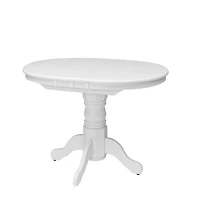 CorLiving Dillon Oval Wood Pedestal Indoor Dining Table with Butterfly Leaf Extender