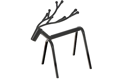 Black Metal Standing Deer Berry Antlers