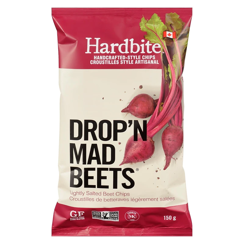 Croustilles de betteraves artisanales légèrement salées Drop'N Mad Beets de Hardbite Chips