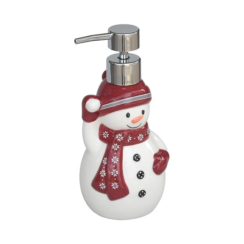 Pompe à savon en céramique bonhomme de neige holidaytime