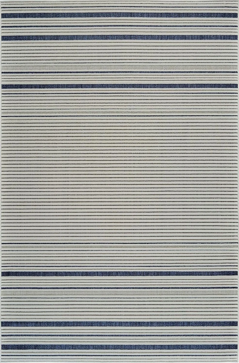 Tapis d'interieur exterieur abstrait Rug Branch Maise, bleu creme, moderne - Entree, couloir, salle de bain et cuisine