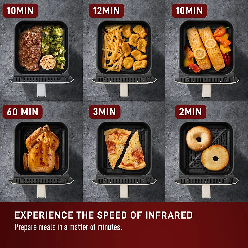 T-fal Infrared Air Fryer, 7-in-1, 5L/5.3QT, Infra-heat™ Technology, No-Preheating, Faster, Juicier, Crispier, Oat
