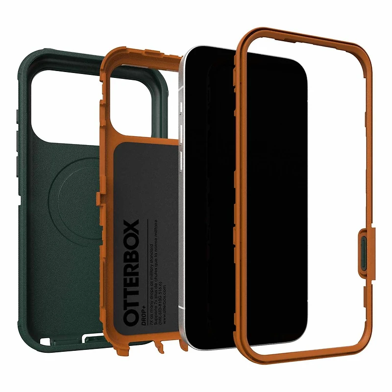 OtterBox Étui Defender Pro MagSafe avec Contrôle de la Caméra Coopersmith (Vert) pour iPhone 17 Pro