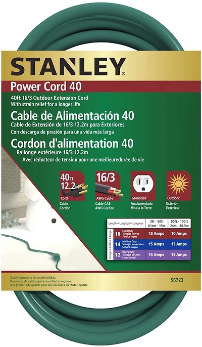 Stanley Cordon d'Alimentation 40 Vert