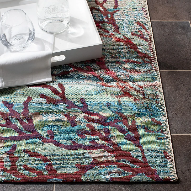 SAFAVIEH Barbados Tapis Extérieur Coraux Aztèques