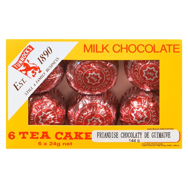 Tunnocks Milk Chocolate Teacakes, 144 g