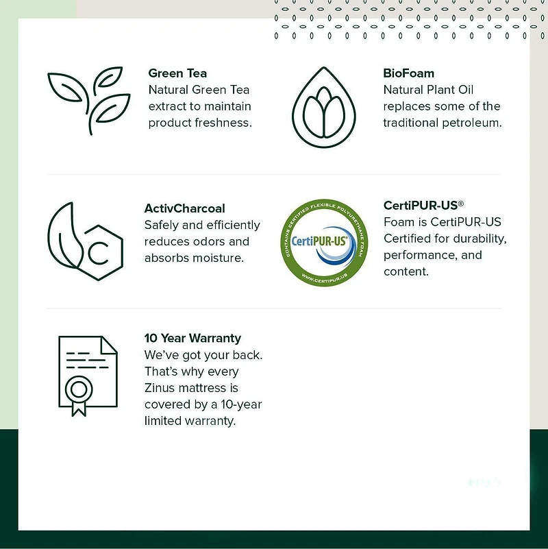 Zinus Spa Sensations 6 inch Support Spring Mattress, Twin, Full