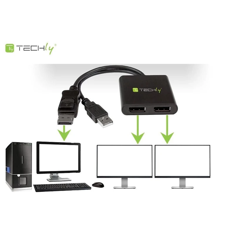 Techly DisplayPort Multi Stream Hub