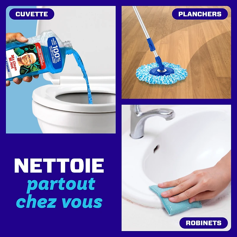 Nettoyant tout usage M. Net, nettoyant pour planchers, savon pour vadrouille, nettoyant liquide, Unstopables, 1,21 L 1 Pack