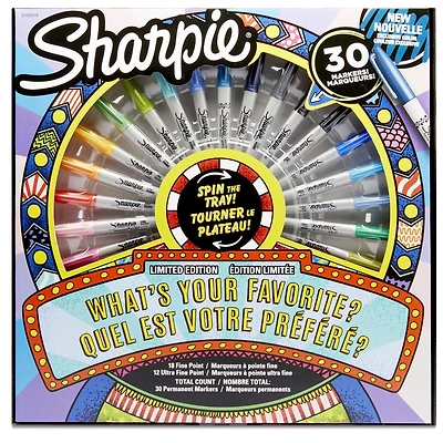 Sharpie Permanent Markers, Fine Point, Assorted Colors, 30-Count, Sharpie