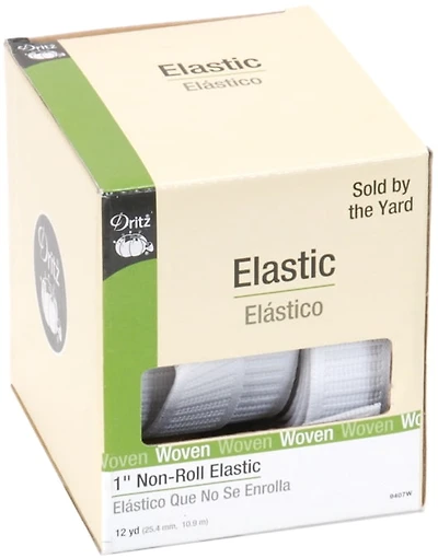 Élastique non-roulant Dritz 1", blanc, 12 yd
