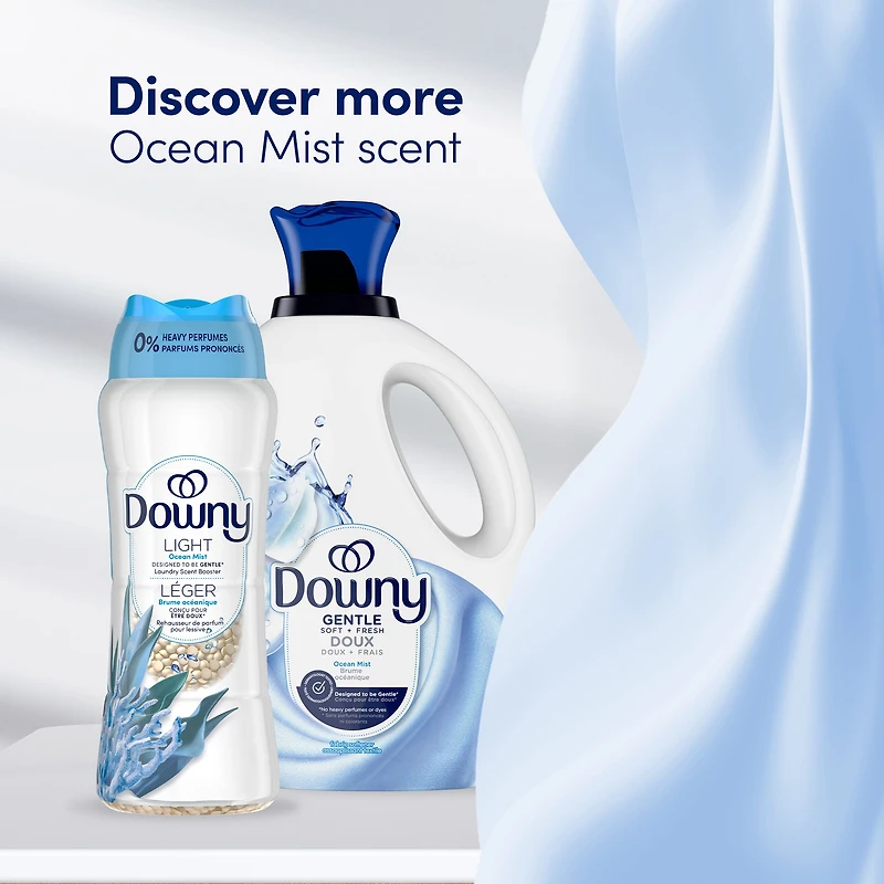 Downy Gentle Soft + Fresh Fabric Softener Liquid, Ocean Mist Scent, Liquid Fabric Softener Designed to be Gentle on Skin