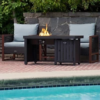 Paramount Offset Extruded Aluminium Rectangle Firepit Table
