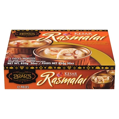 BRAR'S KESAR RASMALAI, 850gm, 12 Pieces
