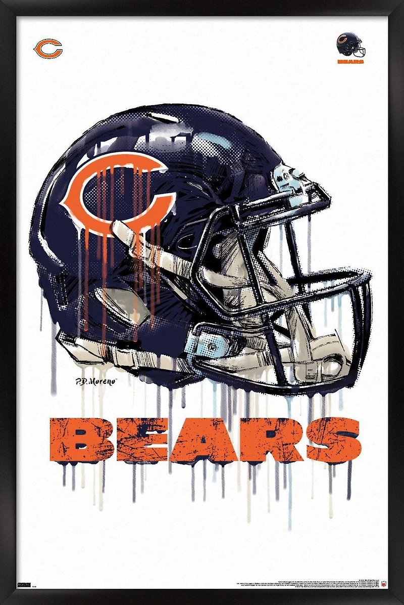 NFL Chicago Bears - Drip Helmet 20 Wall Poster