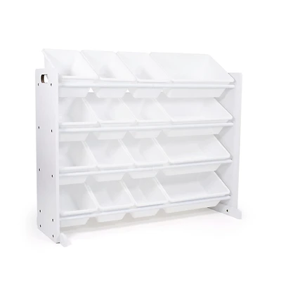 Humble Crew Tot Tutors SuperSized Toy Storage Organizer with 16 Storage Bins, Grey