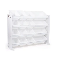 Humble Crew Tot Tutors SuperSized Toy Storage Organizer with 16 Storage Bins, Grey