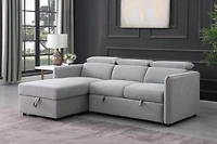 Accantha LHF Sectional Sleeper, Grey
