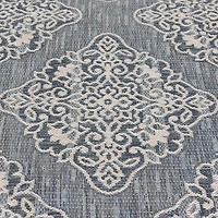 Hayweld Lagoon Blue and White Woven Area Rug