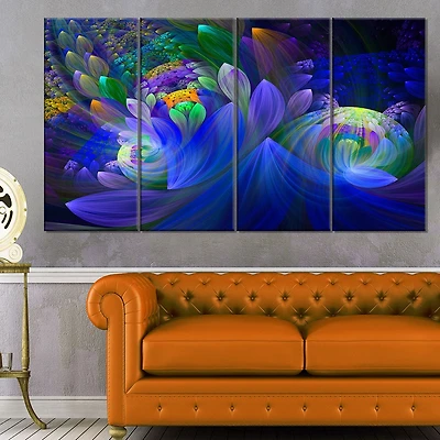 Tableau sur toile imprimée Design Art Bouquet de fleurs bleus Abstrait