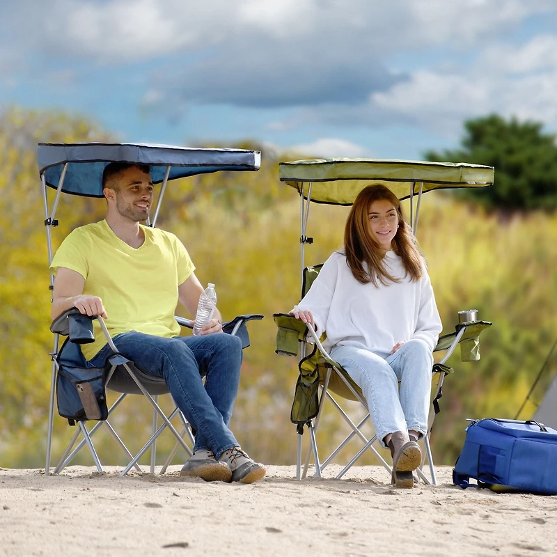 Camp & Go Green Heavy Duty Folding Quad Chair