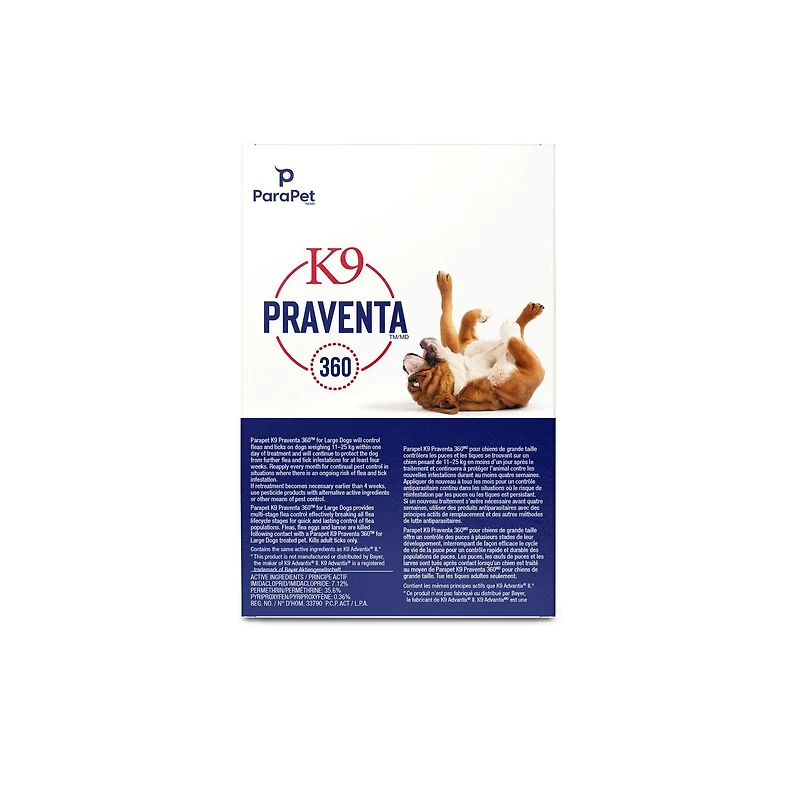 K9 Praventa 360 Flea & Tick Treatment, Large Dogs from 11 kg to 25 kg, 1 tube
