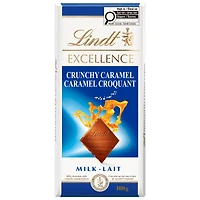 Lindt EXCELLENCE Crunchy Caramel Milk Chocolate Bar, 100 Grams