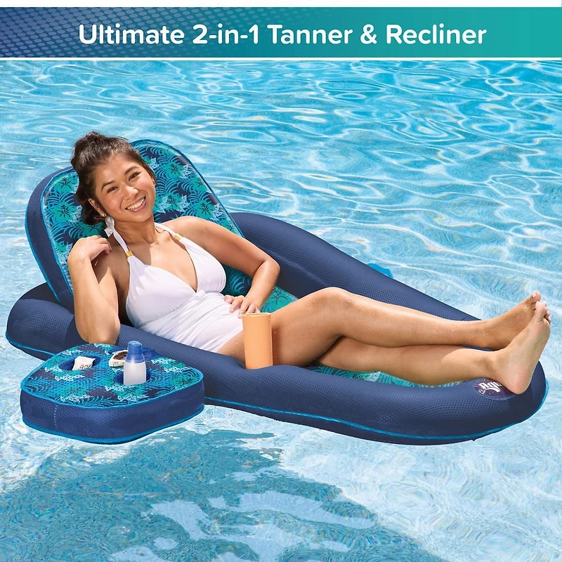 Aqua 2-in-1 Tanner and Recliner Pool, Beach and Lake Lounge