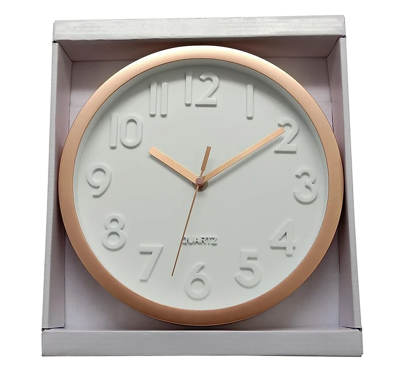 HORLOGE EN PLASTIQUE À CADRAN BLANC 10"