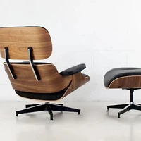 Fauteuil East Lounge II et pouf en noir